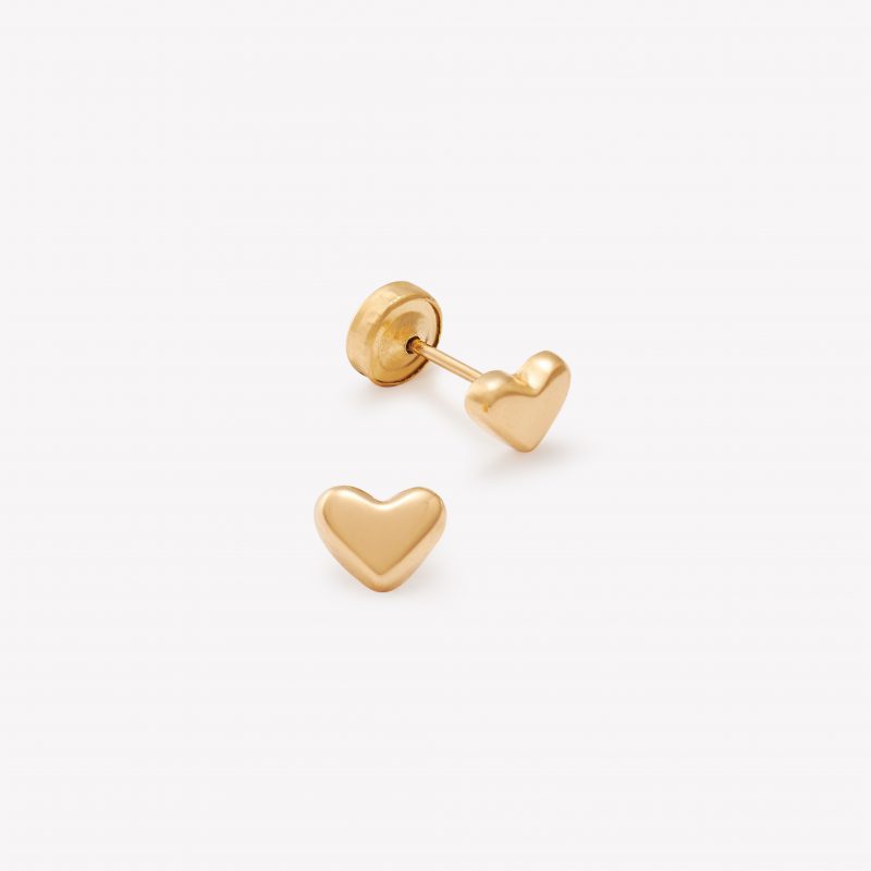 Aretes corazón lustrado