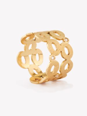 Anillo oro 18k amarillo, Oval con moissanitas