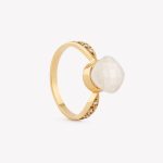 Anillo REINA CON CUARZO BLANCO l, en oro amarillo 18k
