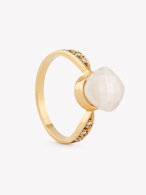 Anillo oro 18k amarillo, Pomellato Blanco con Circonios Cúbicos.