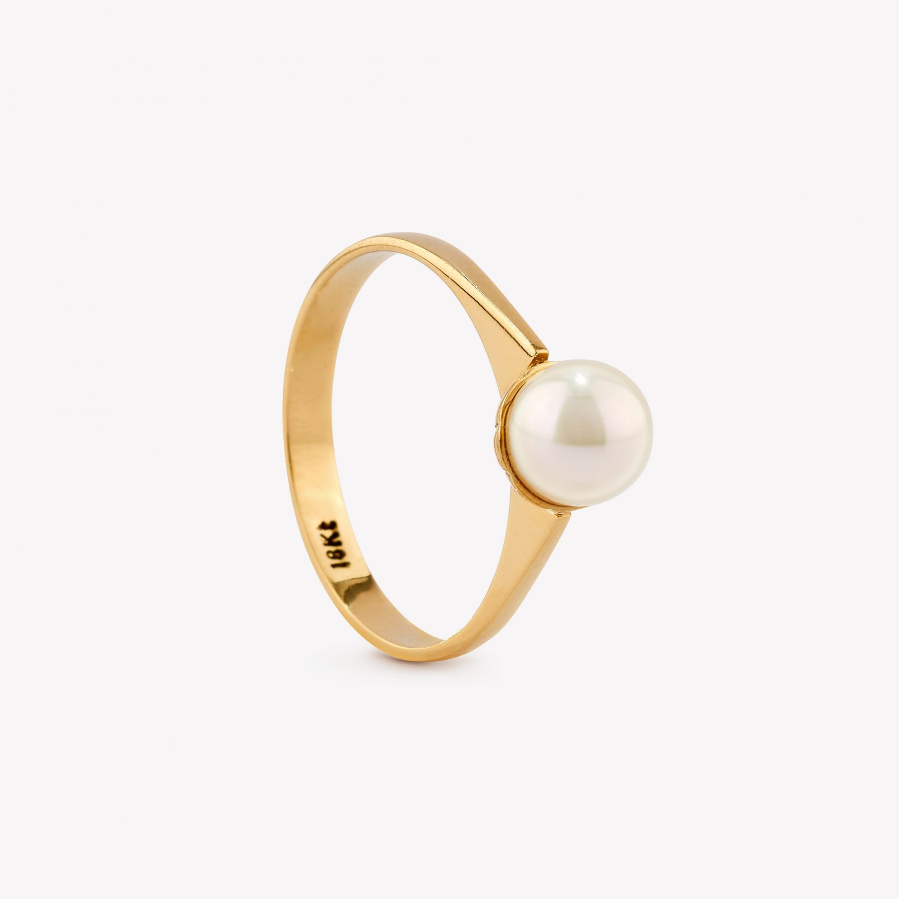 Anillo oro 18k amarillo, carlota con Perla Cultivada.