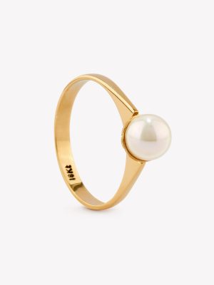 Anillo oro 18k amarillo, carlota con Perla Cultivada.
