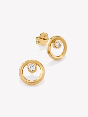 Aretes oro 18k. amarillo, Prisma.