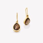Aretes oro 18k, Topacio hume gota.