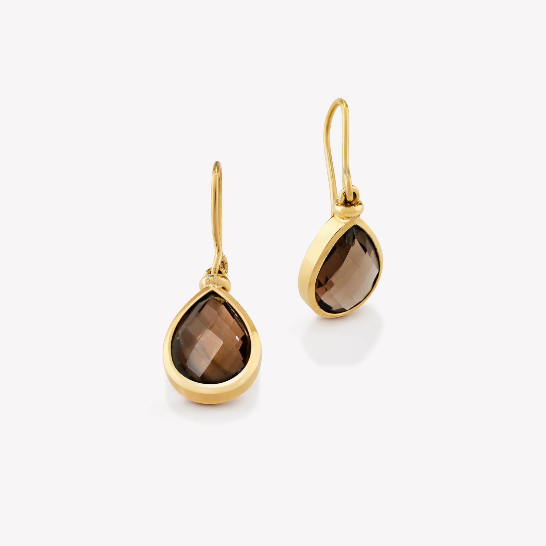 Aretes oro 18k, Topacio hume gota.