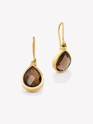 Aretes oro 18k, Topacio hume gota.