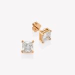 Arete oro 18k naranja, doble Tentación con circón.