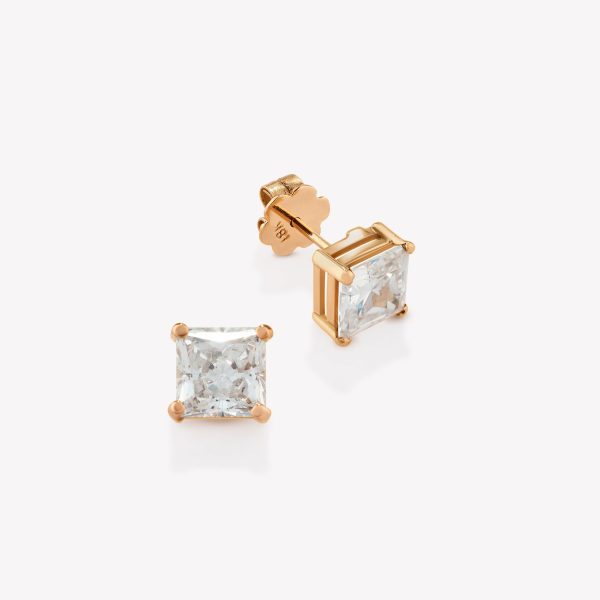 Arete oro 18k naranja, doble Tentación con circón.