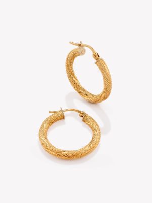 Argollas oro 18k Tubulares con Diseño de 2cm.
