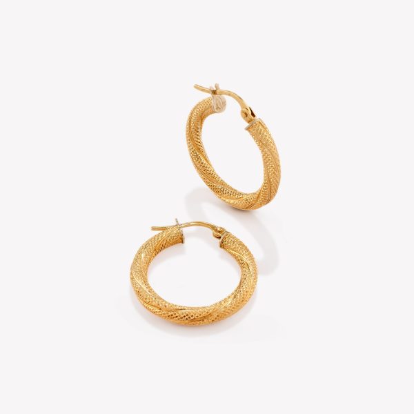 Argollas oro 18k Tubulares con Diseño de 2cm.