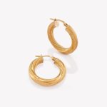 Argollas oro 18k. Tubulares con Diseño de 2.2 cm.