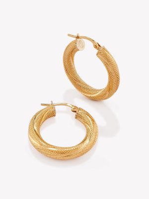 Argollas oro 18k. Tubulares con Diseño de 2.2 cm.