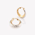 Argollas oro 18k amarillo y blanco, Media Luna