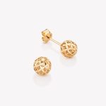 Aretes oro 18k amarillo, Bombas con Estrellas.
