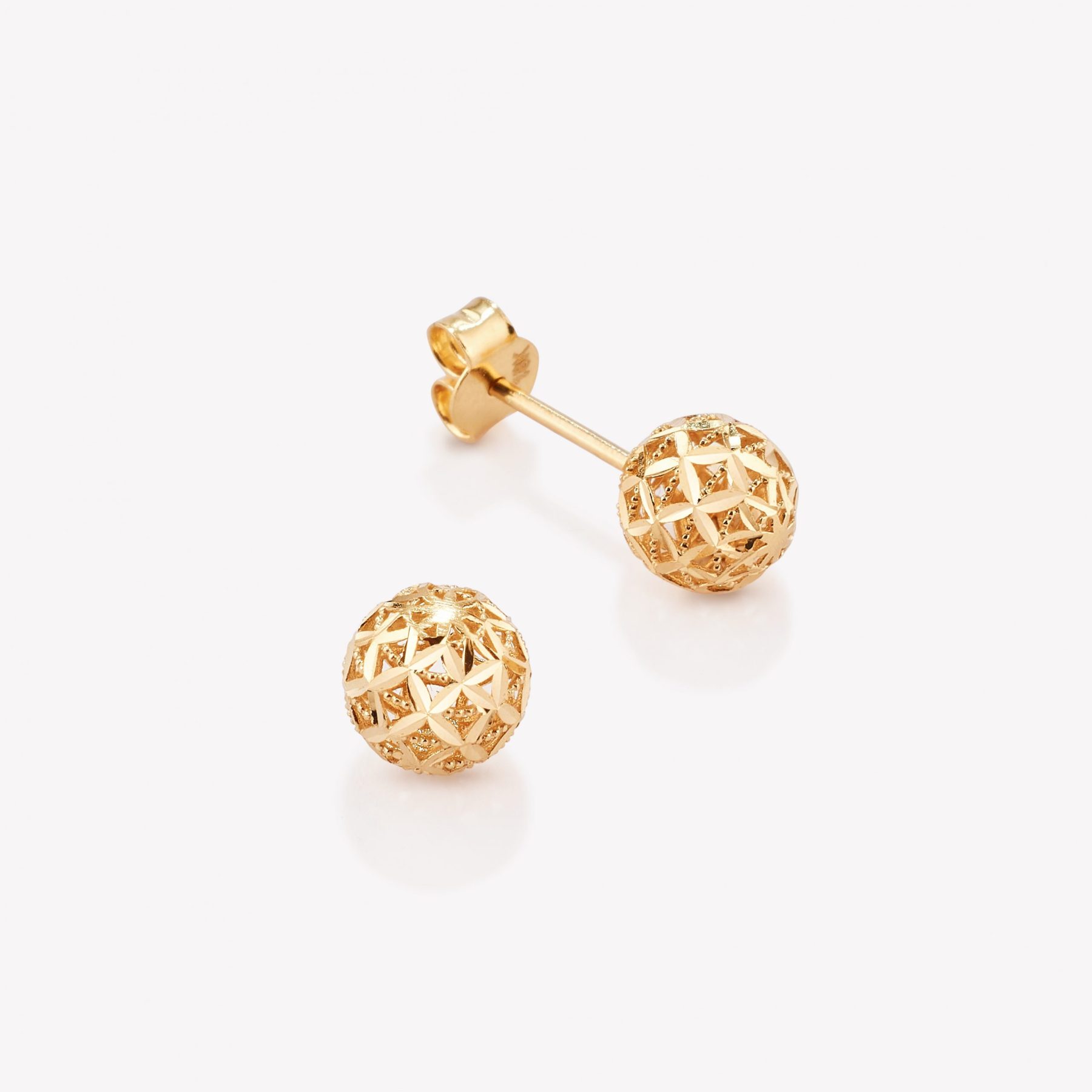Aretes oro 18k amarillo, Bombas con Estrellas.