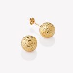 Aretes oro 18k amarillo, Bombas diamantadas 8mm