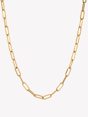 Cadena Paper Clip 60cms. Oro Amarillo