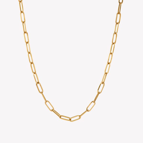 Cadena Paper Clip 60cms. Oro Amarillo