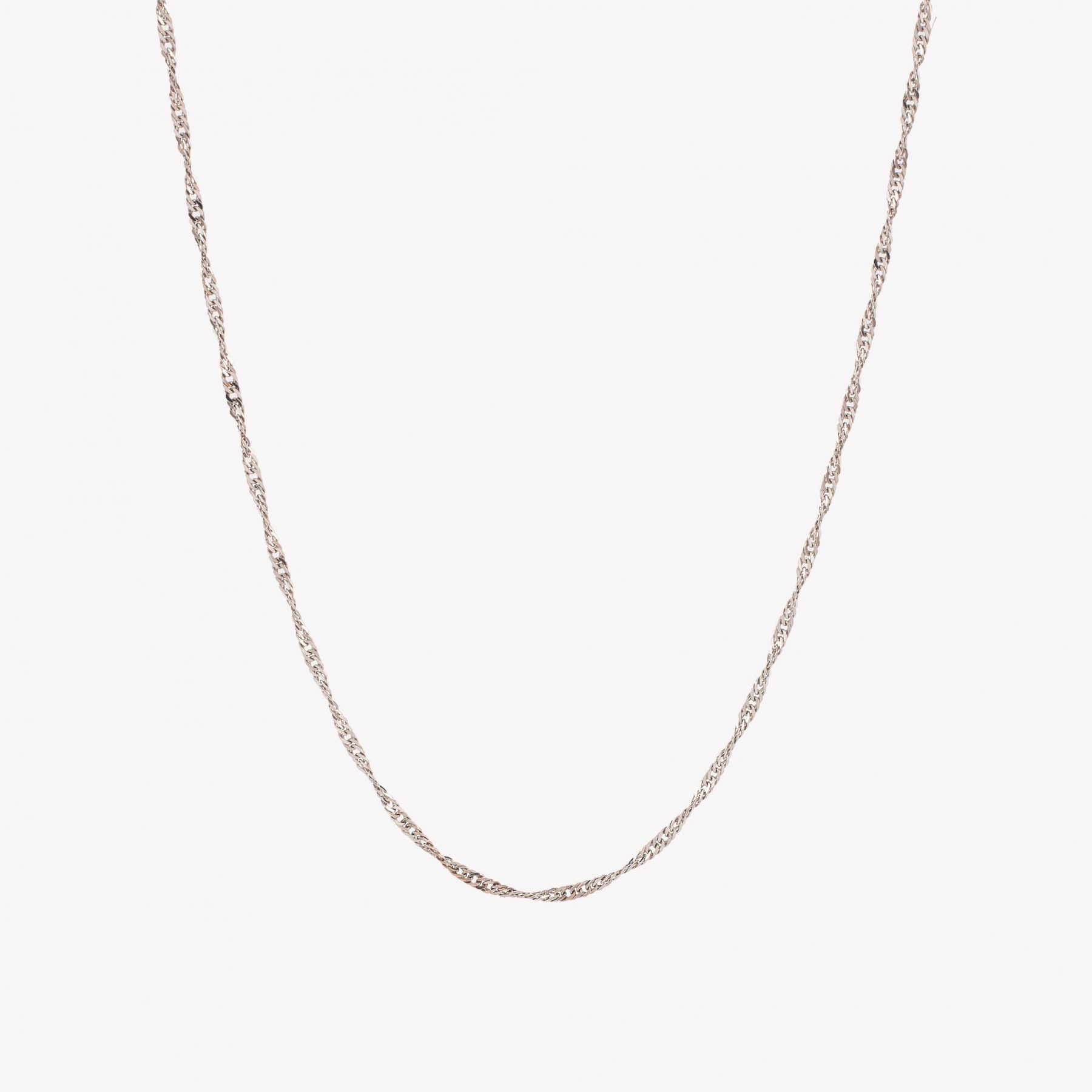Cadena Martillada 40cms. Oro Blanco