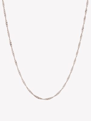Cadena Martillada 40cms. Oro Blanco