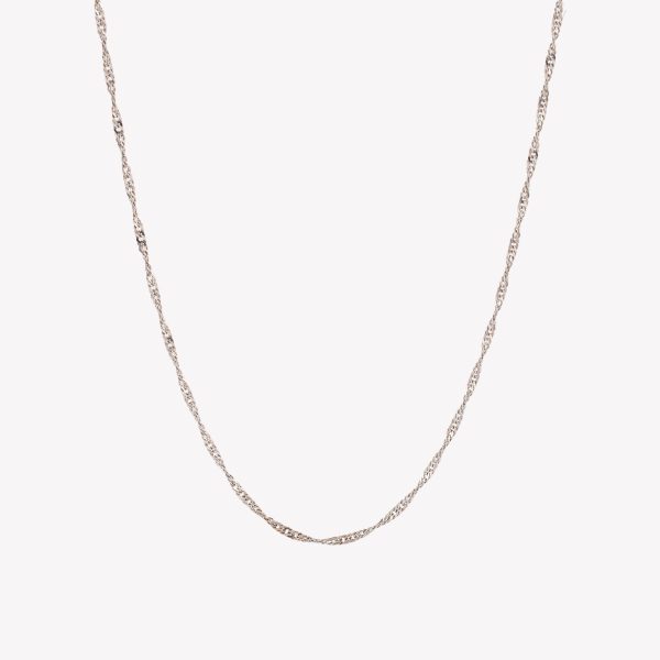 Cadena Martillada 40cms. Oro Blanco