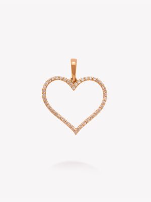 Dije Corazón con Circonios, Oro rosado