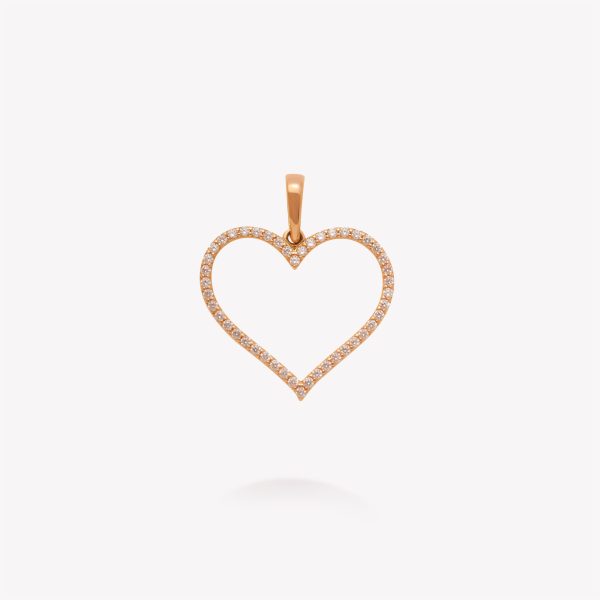 Dije Corazón con Circonios, Oro rosado