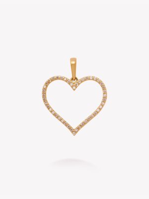Dije Corazón con circonios, Oro amarillo o Oro Rosa