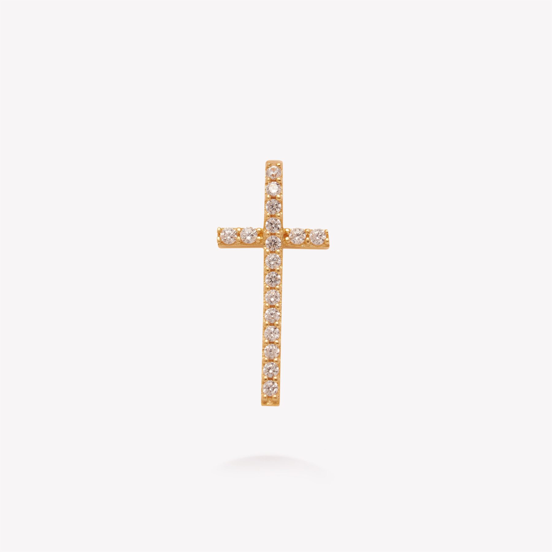 Dije oro 18k amarillo, Cruz con circonios.