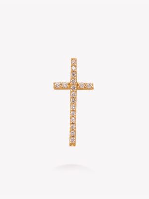 Dije Cruz con circonios, Oro amarillo