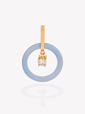 Dije Agata Celeste con Circón, Oro amarillo