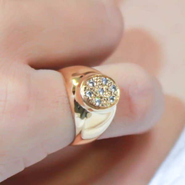 Chevalier oro 18k naranja, Oval.