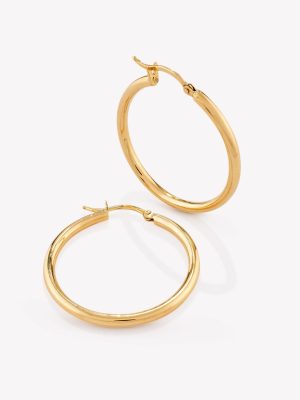 Argollas en oro 18k amarillo, Tubular de 4cm. de Diámetro.