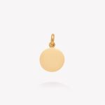 Placa oro 18k amarillo, redonda para bebe.