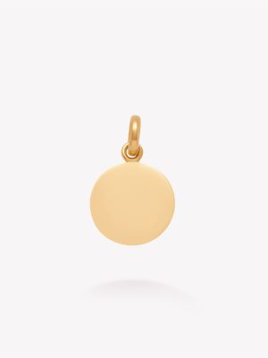 Placa oro 18k amarillo, redonda para bebe.