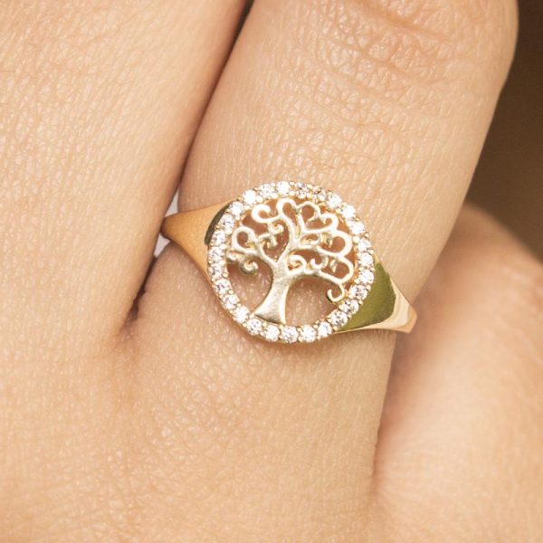 Anillo oro 18k amarillo, Árbol de la Vida.