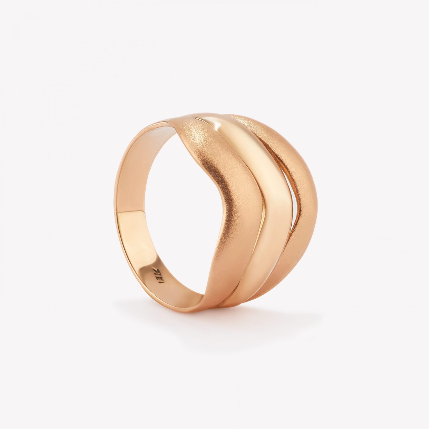 Anillo oro 18k naranja, Ondeado