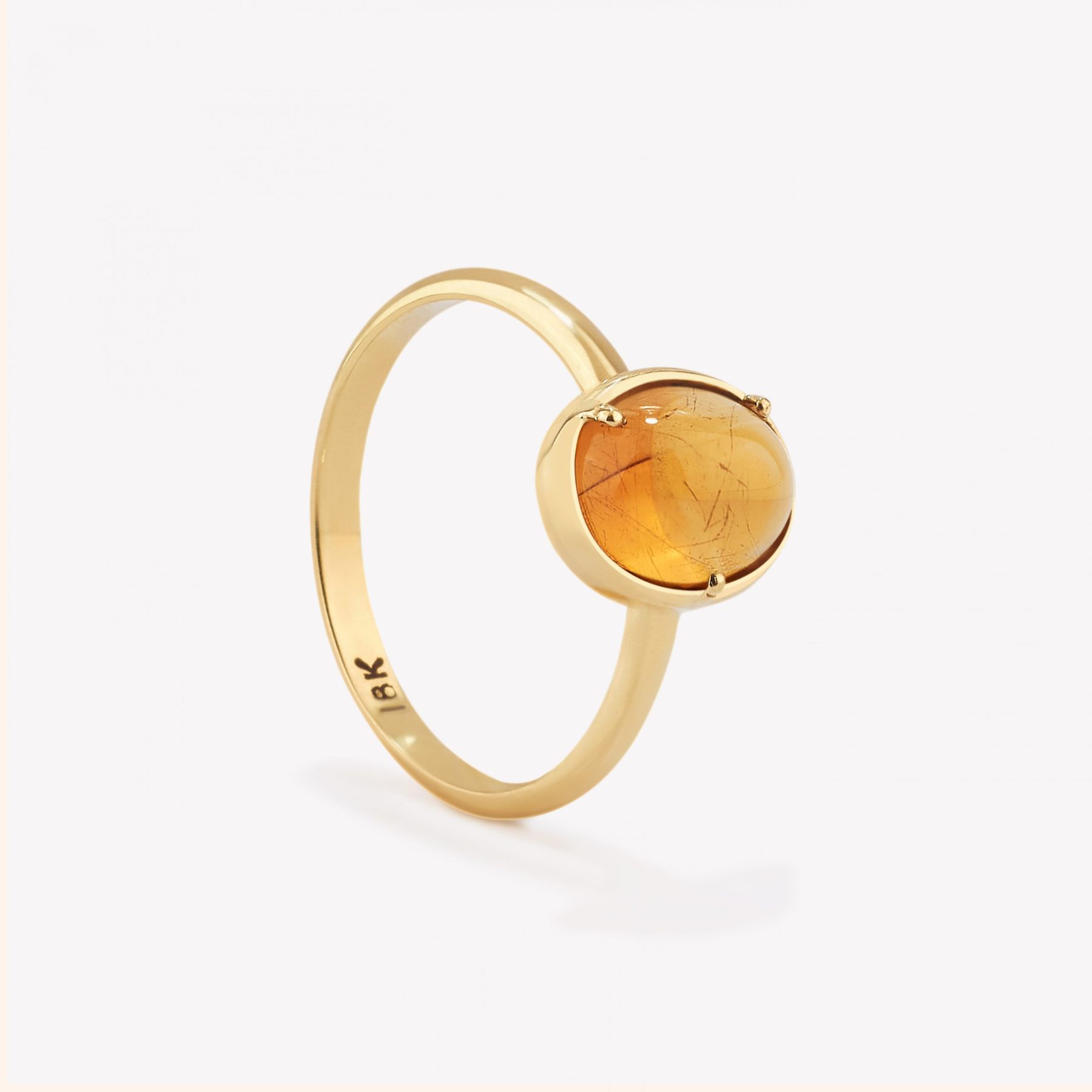 Anillo Princesa Bisel con Citrino, Oro Amarillo