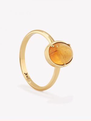 Anillo Princesa Bisel con Citrino, Oro Amarillo