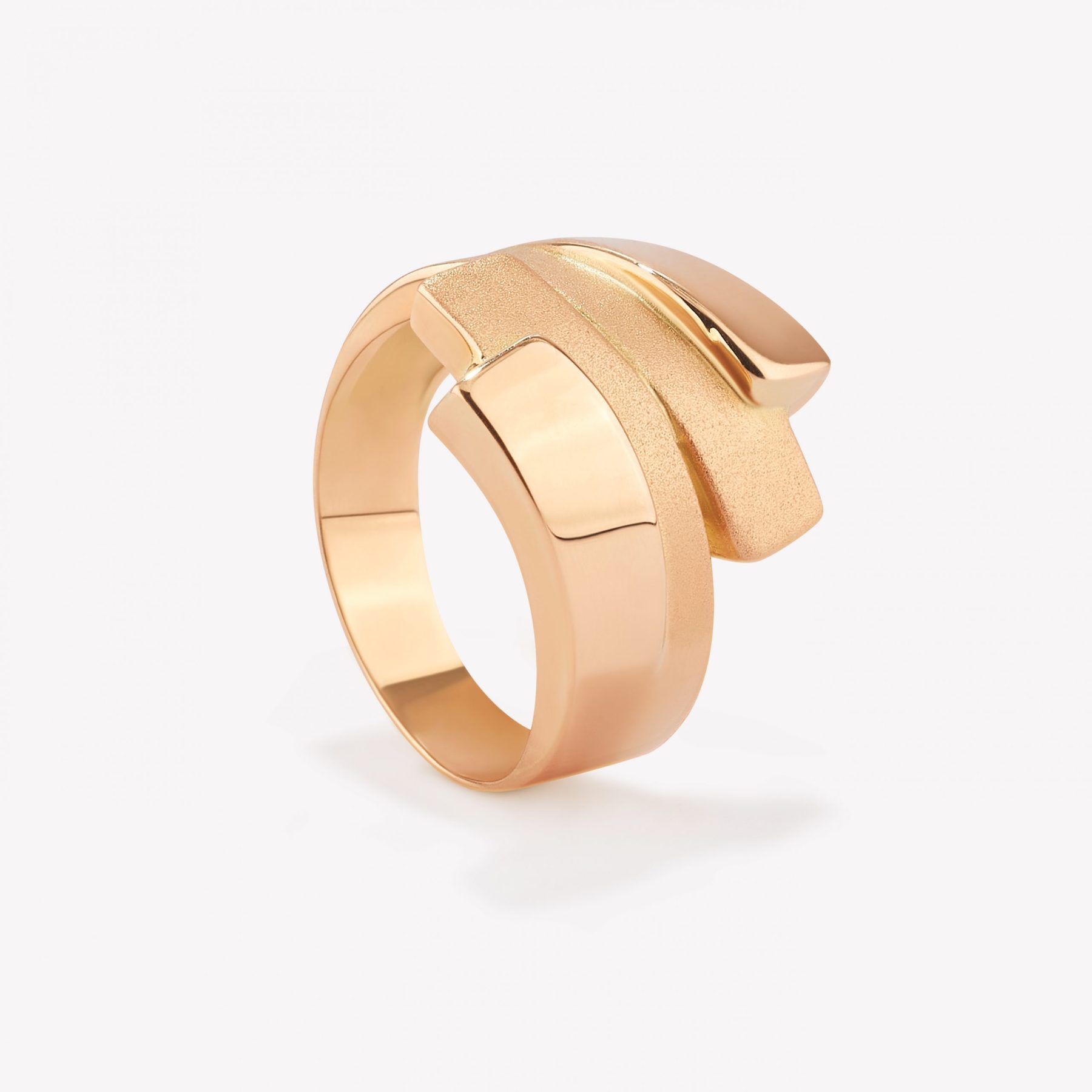 Anillo oro 18k naranja, Doble Arenado.
