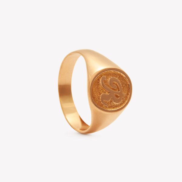 Chevalier oro 18k naranja, Monograma Inicial R.