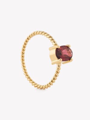 Anillo Entorchado con Rubelita, Oro Amarillo