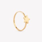 Anillo oro 18k amarillo, Estrella Lustrada.
