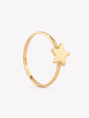 Anillo oro 18k amarillo, Estrella Lustrada.