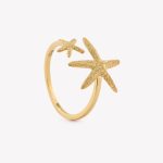 Anillo oro 18k amarillo, Estrella de Mar Escarchado.