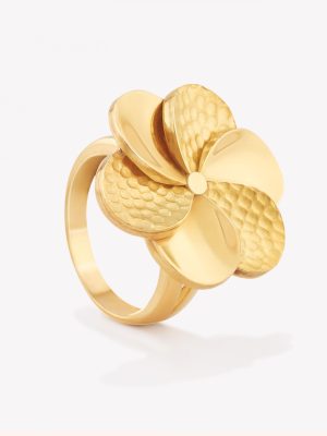 Anillo oro 18k amarillo, Pétalos.