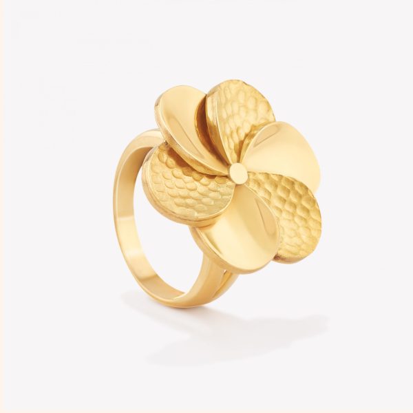 Anillo oro 18k amarillo, Pétalos.