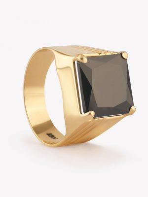 Chevalier con Circonio Negro, Oro Amarillo