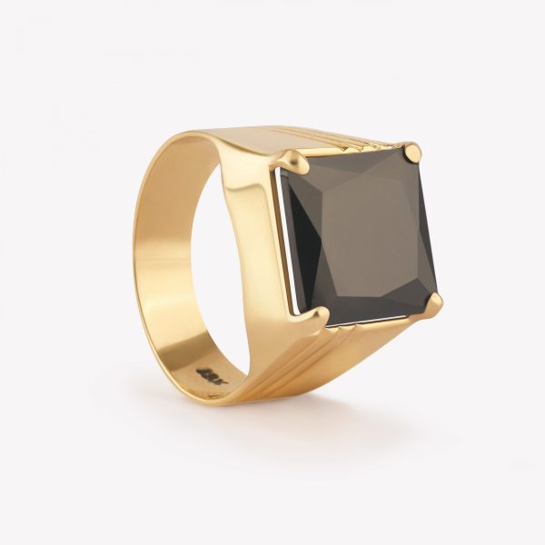 Chevalier con Circonio Negro, Oro Amarillo