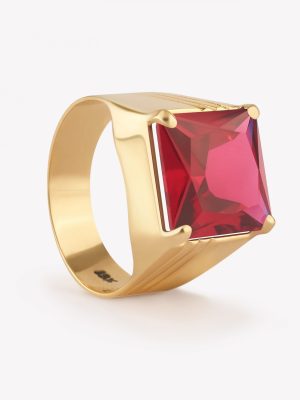 Chevalier con Circon Rubí de Oro amarillo